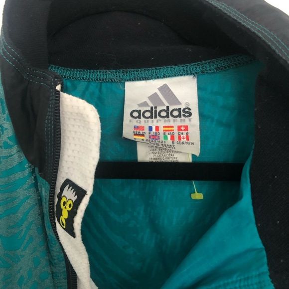 Vintage 90s 80s Adidas Women’s Jacket Equipment Windbreaker Illuminite Green - Picture 5 of 6